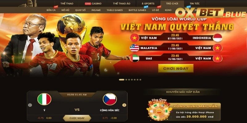 Các sảnh cược có tại thể thao OXBET